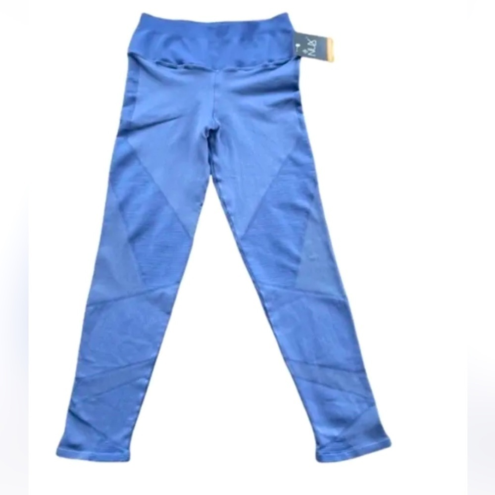 NWT NUX One by One High Rise Moderate Compression 7/8 Leggings - Blue Size Large